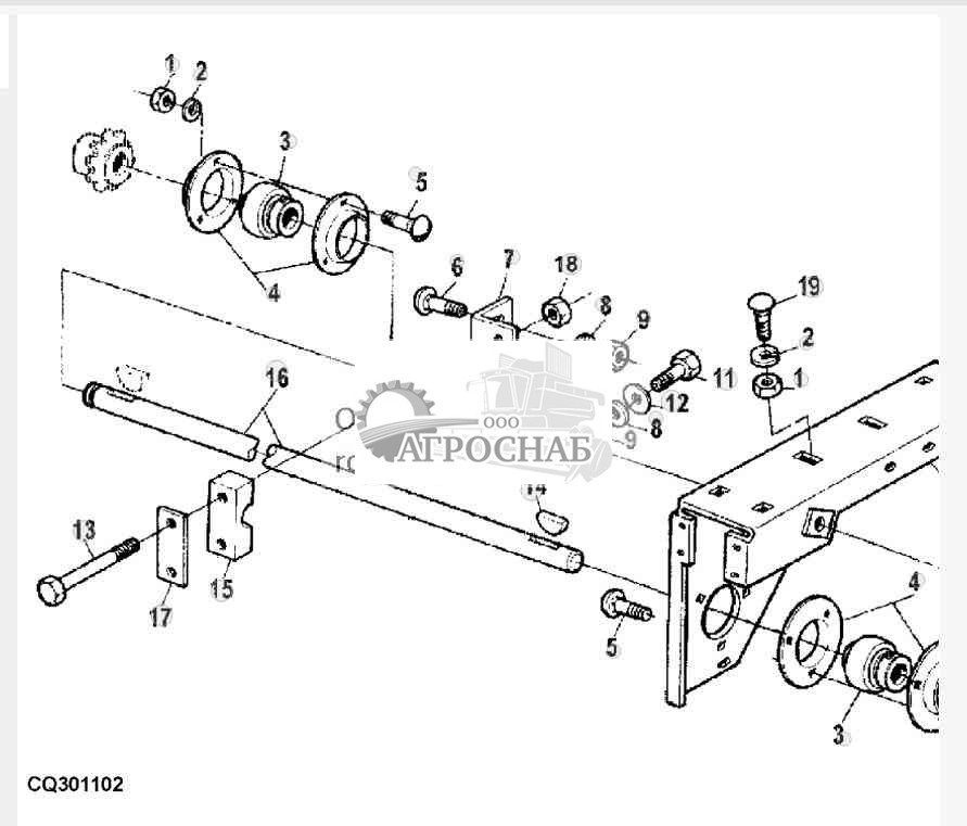 Привод системы разгрузки зернобункера 